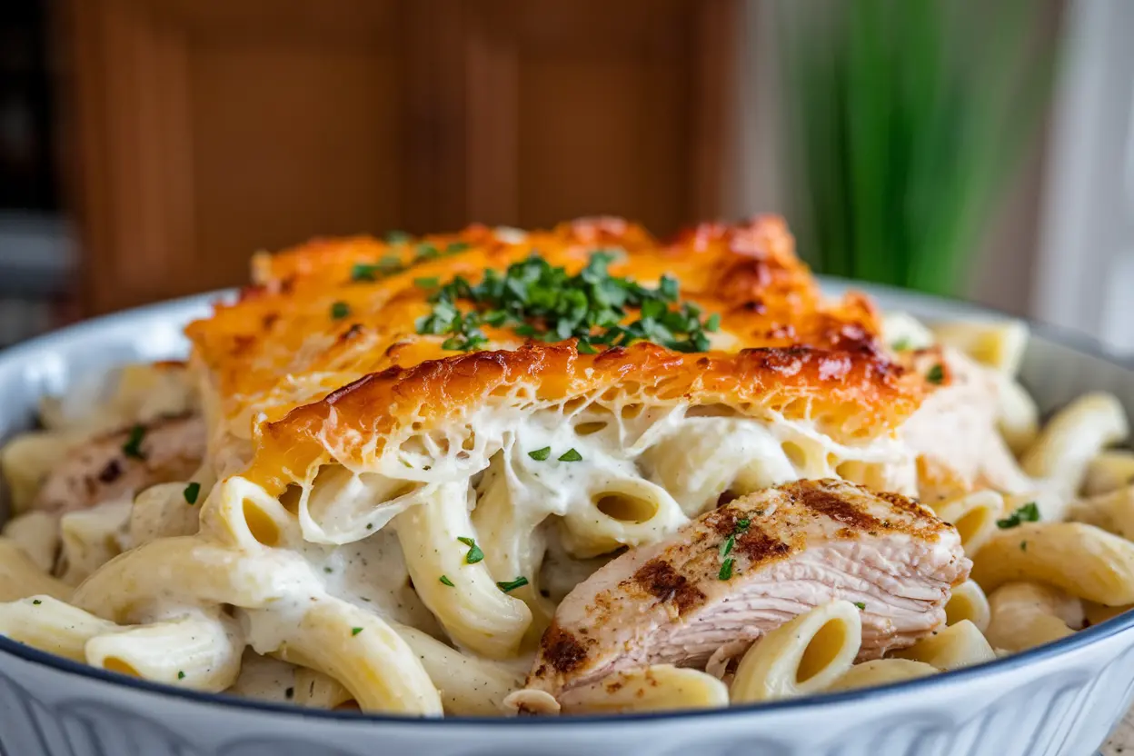 Easy Chicken Alfredo Pasta Bake Recipe